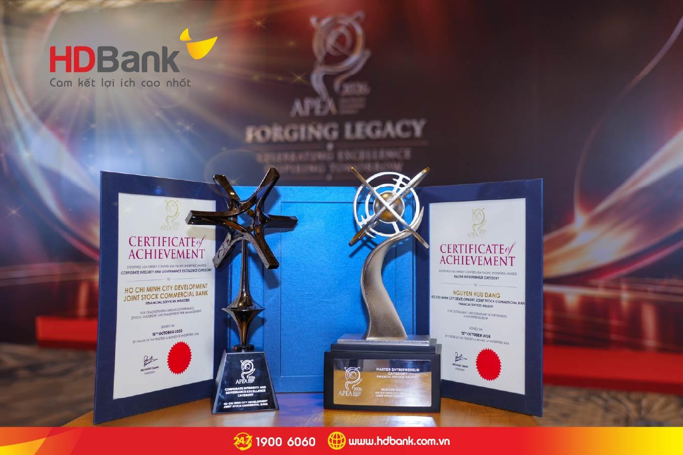 APEA 2026 vinh danh HDBank về quản trị bền vững và minh bạch APEA 2026 vinh danh HDBank về quản trị bền vững và minh bạch