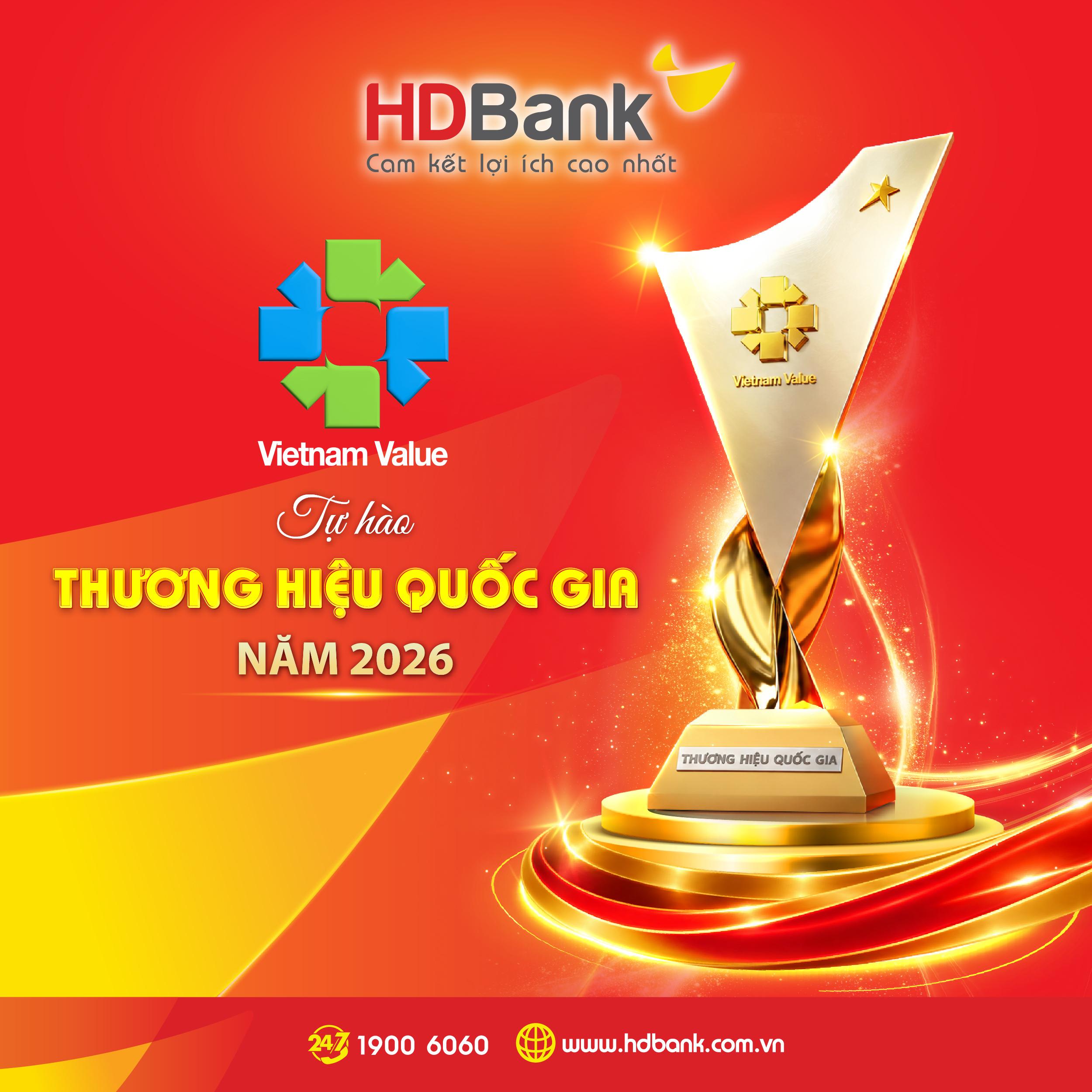 HDBank khẳng định dấu ấn Thương hiệu Quốc gia 2026 bằng chất lượng và đổi mới