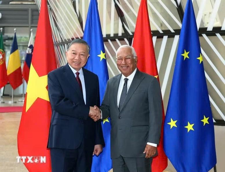 Thông cáo báo chí chung về chuyến thăm chính thức Liên minh châu Âu của Tổng Bí thư, Chủ tịch nước Tô Lâm Thông cáo báo chí chung về chuyến thăm chính thức Liên minh châu Âu của Tổng Bí thư, Chủ tịch nước Tô Lâm