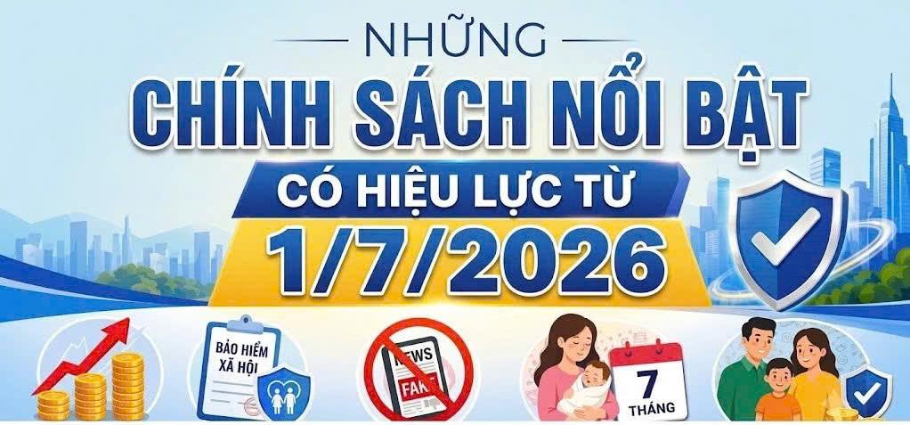 Những chính sách mới nổi bật có hiệu lực từ 1/7/2026
