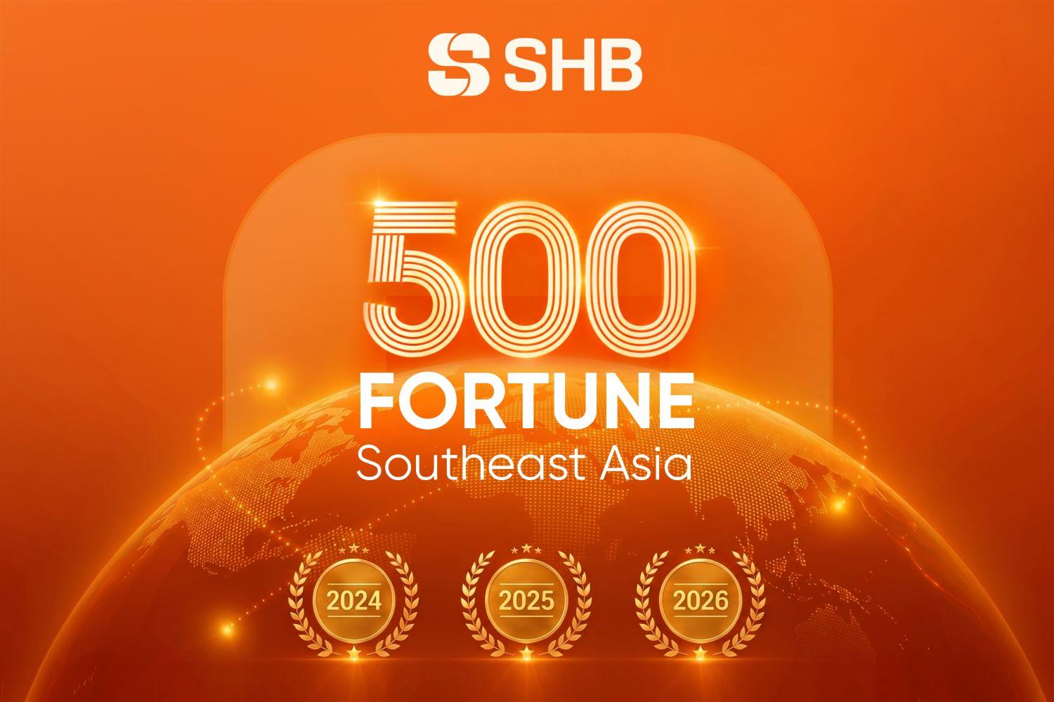 SHB được vinh danh trong TOP 10 Ngân hàng thương mại Việt Nam uy tín năm 2026 và TOP 200 doanh nghiệp lớn nhất Đông Nam Á của Fortune