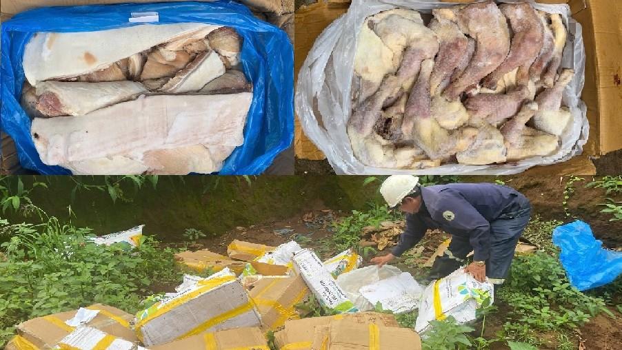 Gia Lai tiêu hủy gần 1 tấn thịt lợn, đùi gà đông lạnh bốc mùi, không rõ nguồn gốc Gia Lai tiêu hủy gần 1 tấn thịt lợn, đùi gà đông lạnh bốc mùi, không rõ nguồn gốc