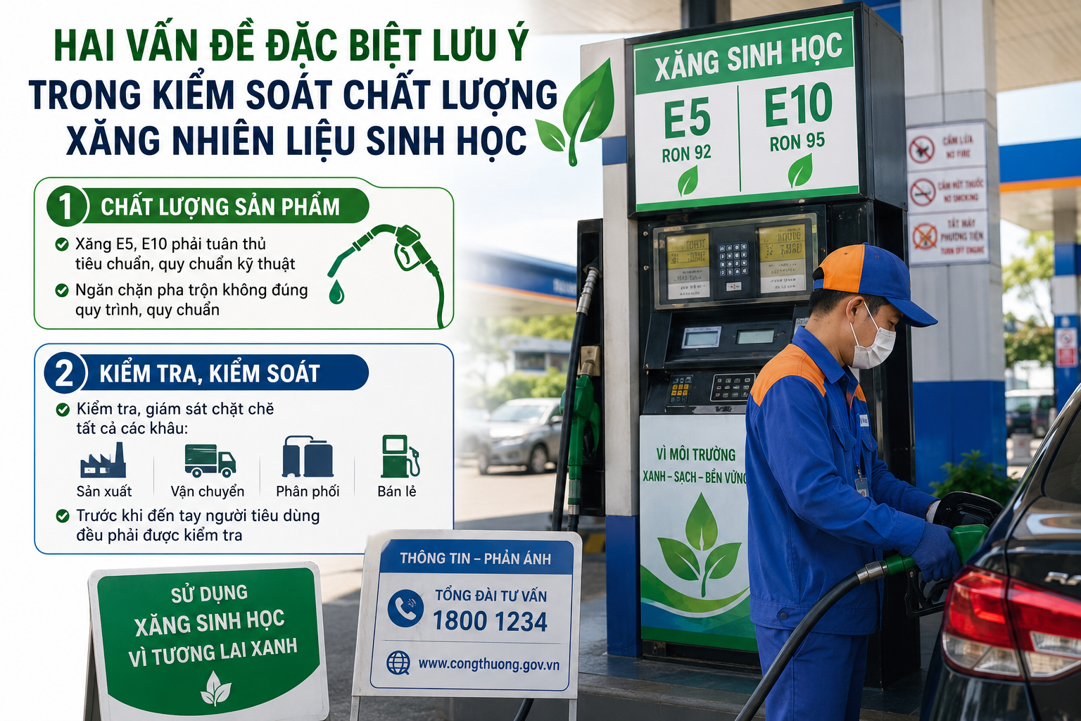 Siết chặt kiểm soát chất lượng xăng sinh học từ sản xuất đến bán lẻ