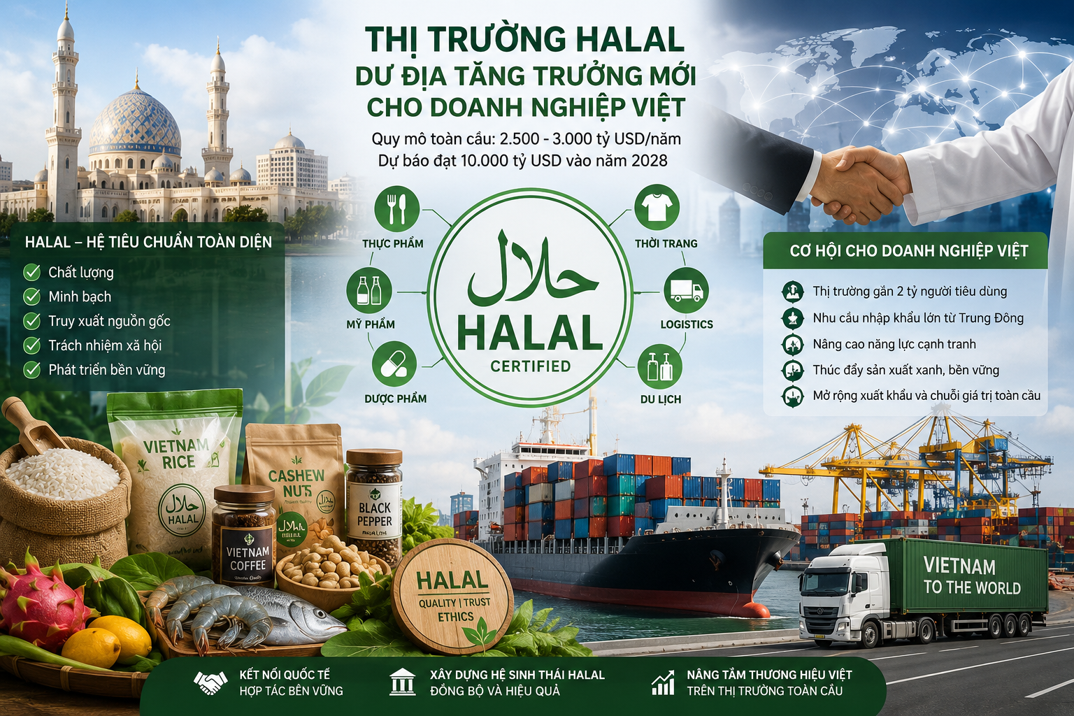 Kinh tế Halal: Cánh cửa tăng trưởng nghìn tỷ USD cho doanh nghiệp Việt Nam