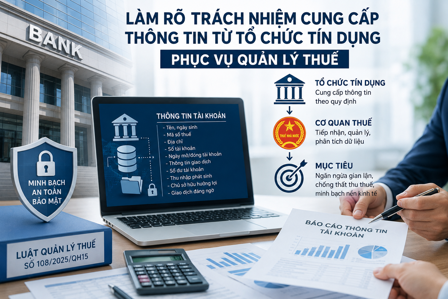 Không bãi bỏ quy định ngân hàng cung cấp thông tin tài khoản phục vụ quản lý thuế