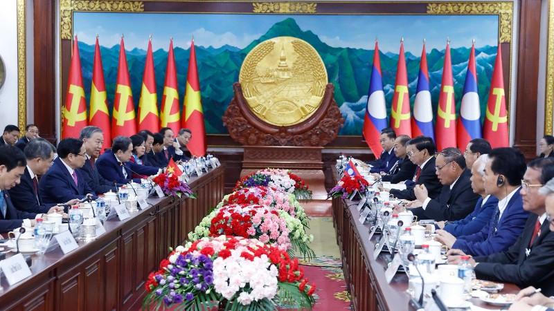 Tổng bí thư Tô Lâm và tổng bí thư, chủ tịch nước Lào hội đàm: Hướng tới mục tiêu 10 tỷ USD kim ngạch thương mại