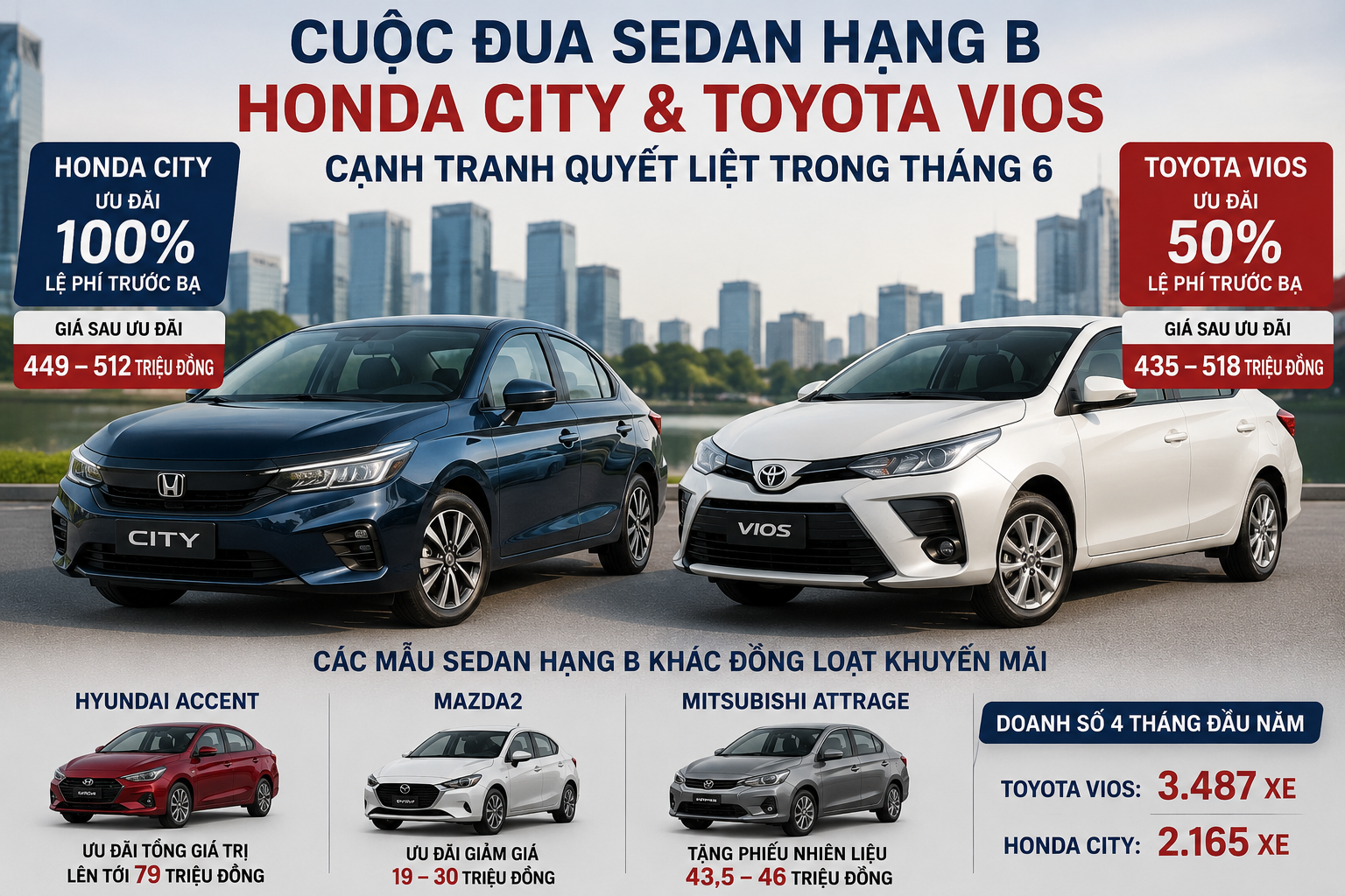 Honda City tăng tốc bằng ưu đãi lớn