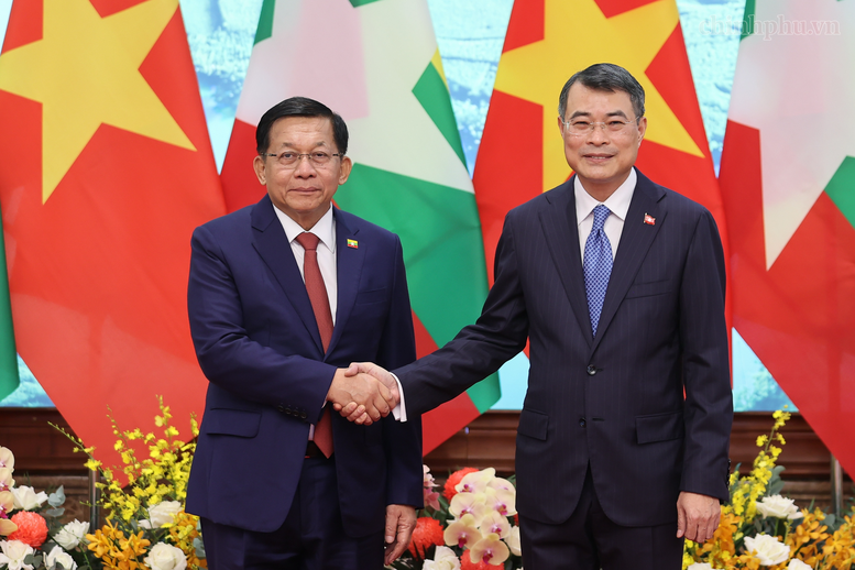 Thủ tướng Lê Minh Hưng hội kiến Tổng thống Myanmar Min Aung Hlaing Thủ tướng Lê Minh Hưng hội kiến Tổng thống Myanmar Min Aung Hlaing