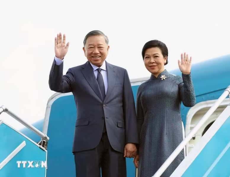 Tổng Bí thư, Chủ tịch nước Tô Lâm cùng Phu nhân lên đường thăm Nga, Pháp và dự Hội nghị Thượng đỉnh Không gian vũ trụ