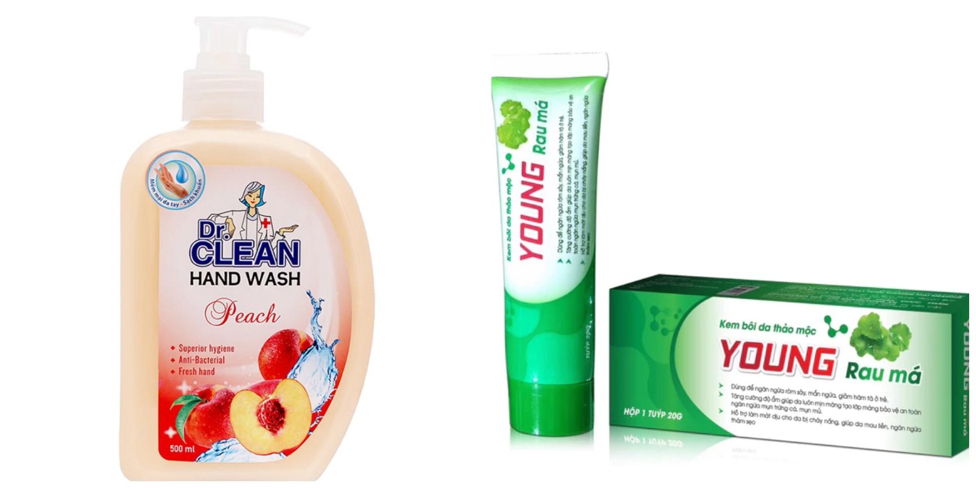 Thu hồi sữa rửa tay Dr. Clean và kem bôi da Young rau má do sai phạm công thức Thu hồi sữa rửa tay Dr. Clean và kem bôi da Young rau má do sai phạm công thức