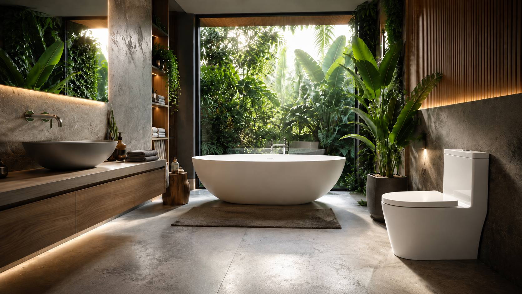Biophilic Bathroom: Xu hướng phòng tắm cho người yêu sự an yên