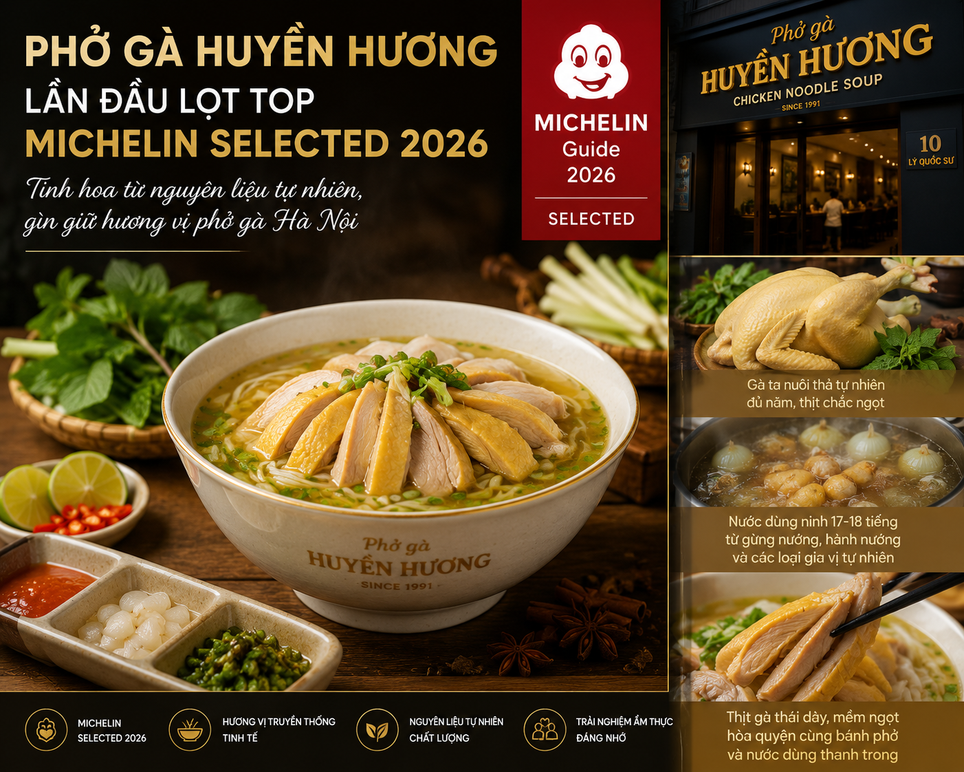 Phở gà Huyền Hương và hành trình đưa hương vị truyền thống vào danh sách Michelin Phở gà Huyền Hương và hành trình đưa hương vị truyền thống vào danh sách Michelin