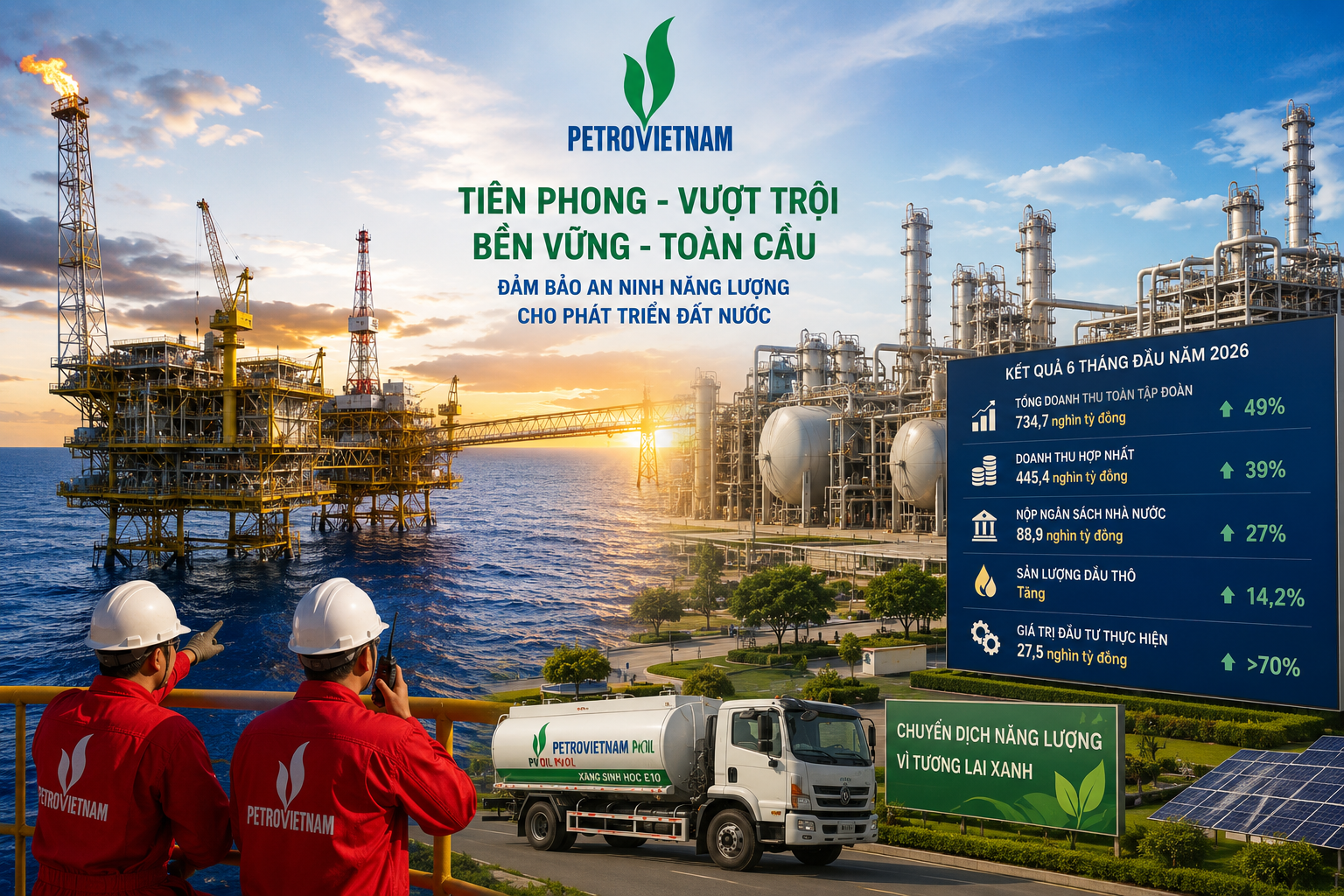 Petrovietnam tăng tốc tăng trưởng, củng cố vai trò trụ cột an ninh năng lượng quốc gia Petrovietnam tăng tốc tăng trưởng, củng cố vai trò trụ cột an ninh năng lượng quốc gia