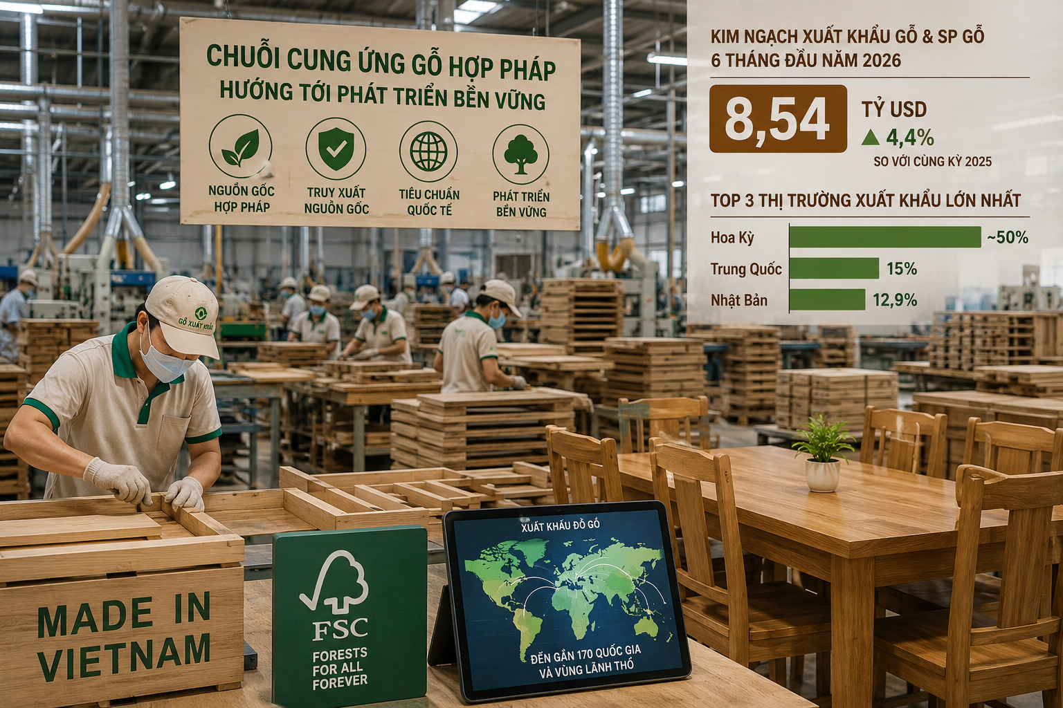 Chuỗi cung ứng minh bạch mở đường cho xuất khẩu gỗ bứt phá