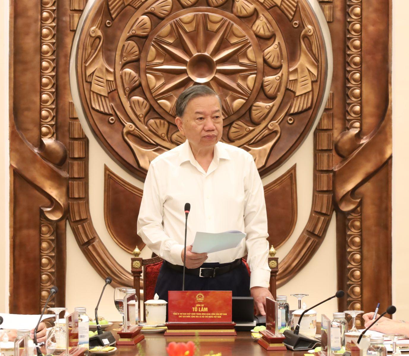 Tổng Bí thư, Chủ tịch nước Tô Lâm làm việc với Văn phòng Chủ tịch nước