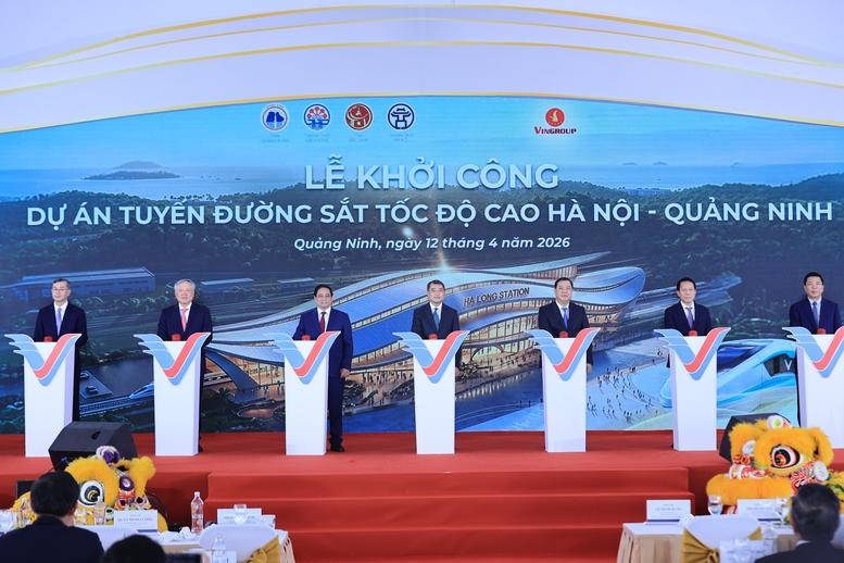 Thủ tướng Lê Minh Hưng dự lễ khởi công tuyến đường sắt tốc độ cao Hà Nội-Quảng Ninh Thủ tướng Lê Minh Hưng dự lễ khởi công tuyến đường sắt tốc độ cao Hà Nội-Quảng Ninh