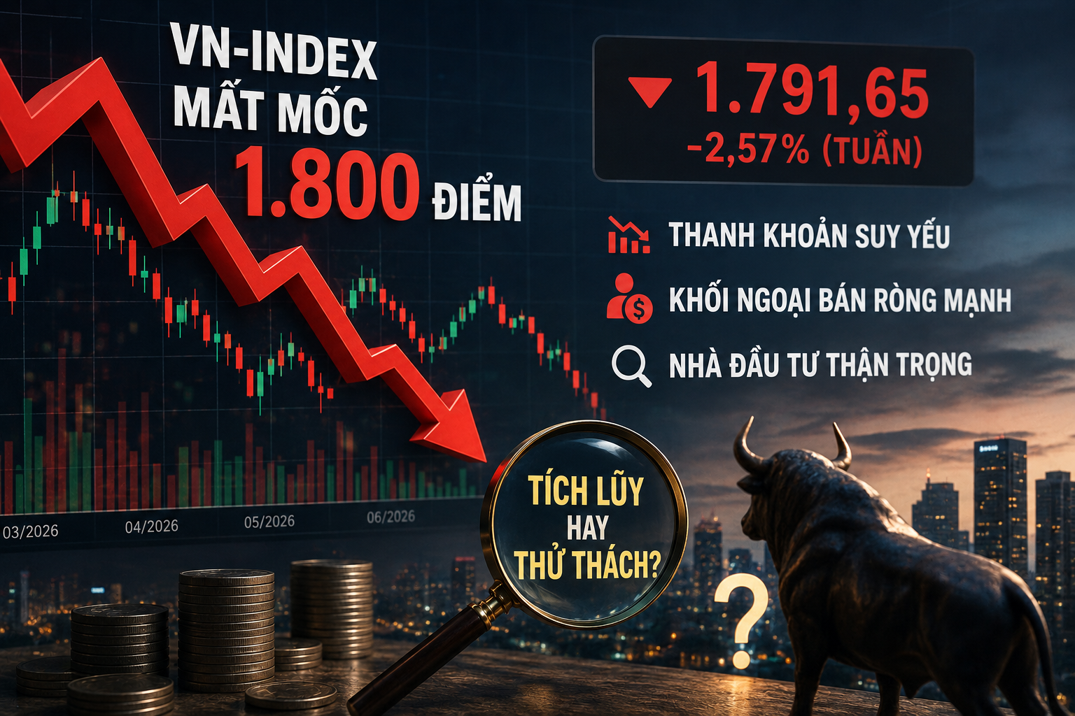 VN-Index thủng mốc 1.800 điểm: Cơ hội tích lũy hay tín hiệu cho một nhịp điều chỉnh dài hơn?