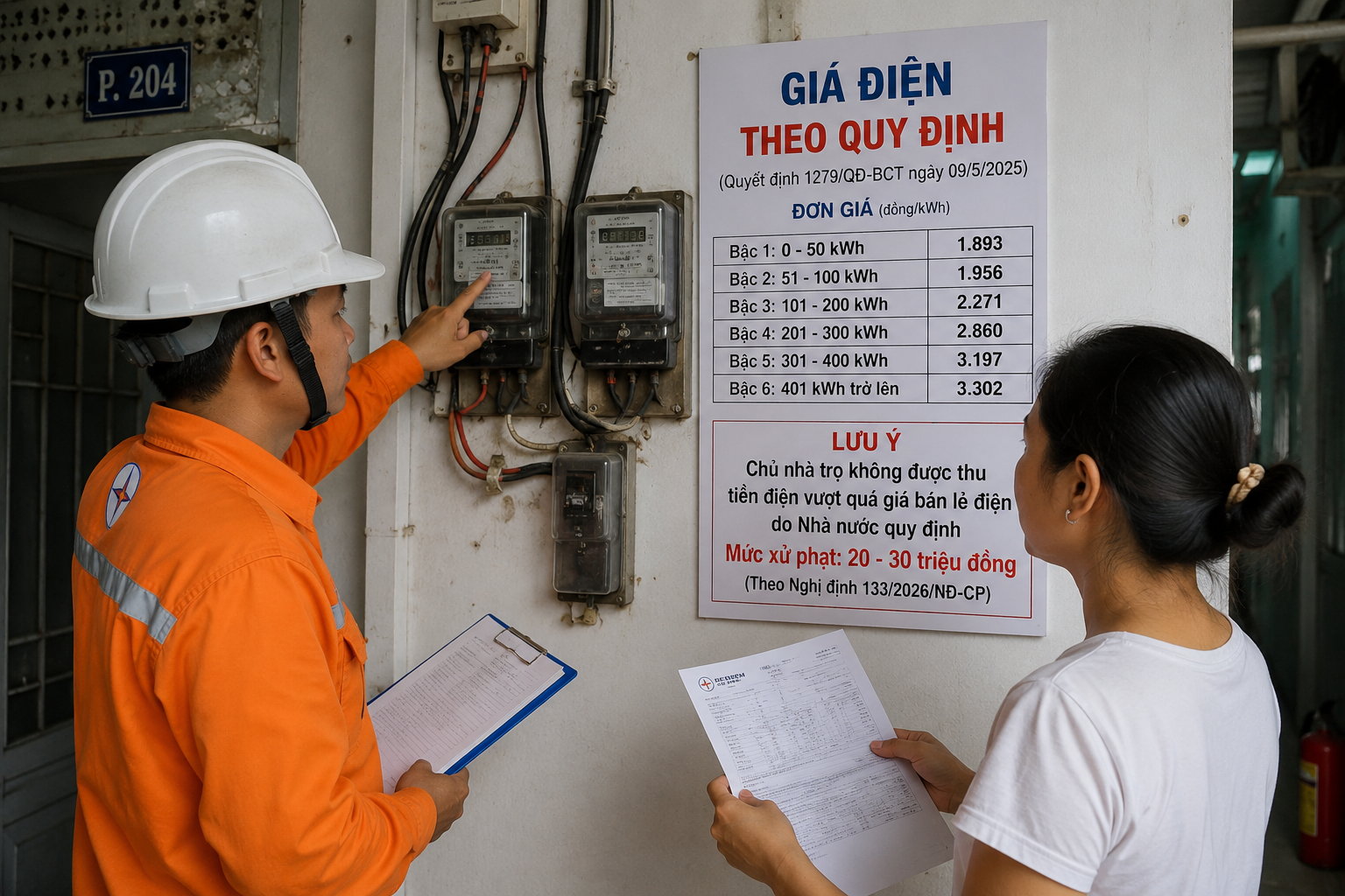 Thu tiền điện tiền trọ sai quy định có thể bị phạt tới 30 triệu đồng Thu tiền điện tiền trọ sai quy định có thể bị phạt tới 30 triệu đồng