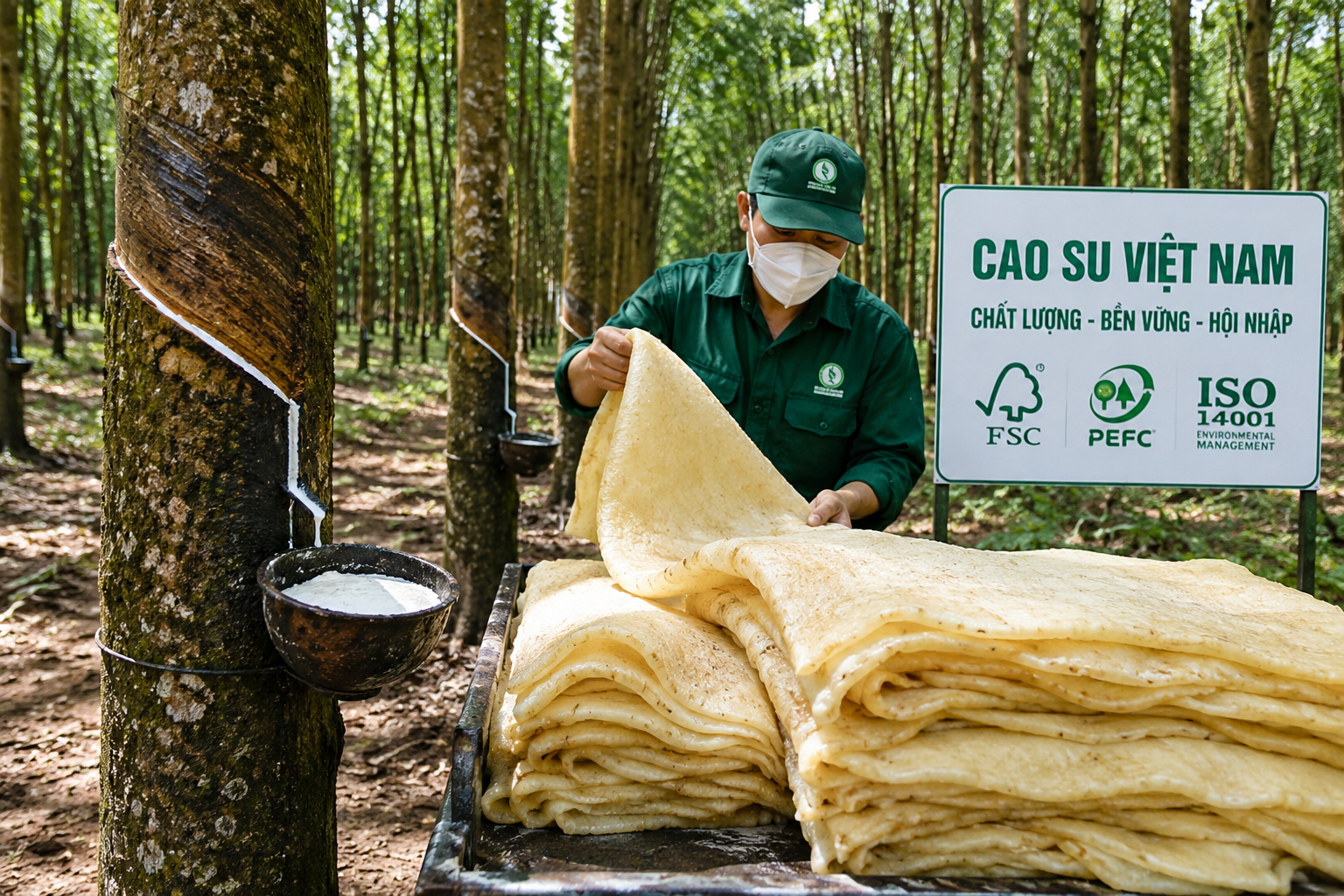 Ngành cao su chịu áp lực kép từ giá giảm và “rào cản xanh”