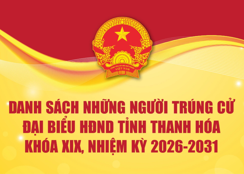 Danh sách những người trúng cử đại biểu Hội đồng nhân dân tỉnh Thanh Hóa khóa XIX, nhiệm kỳ 2026