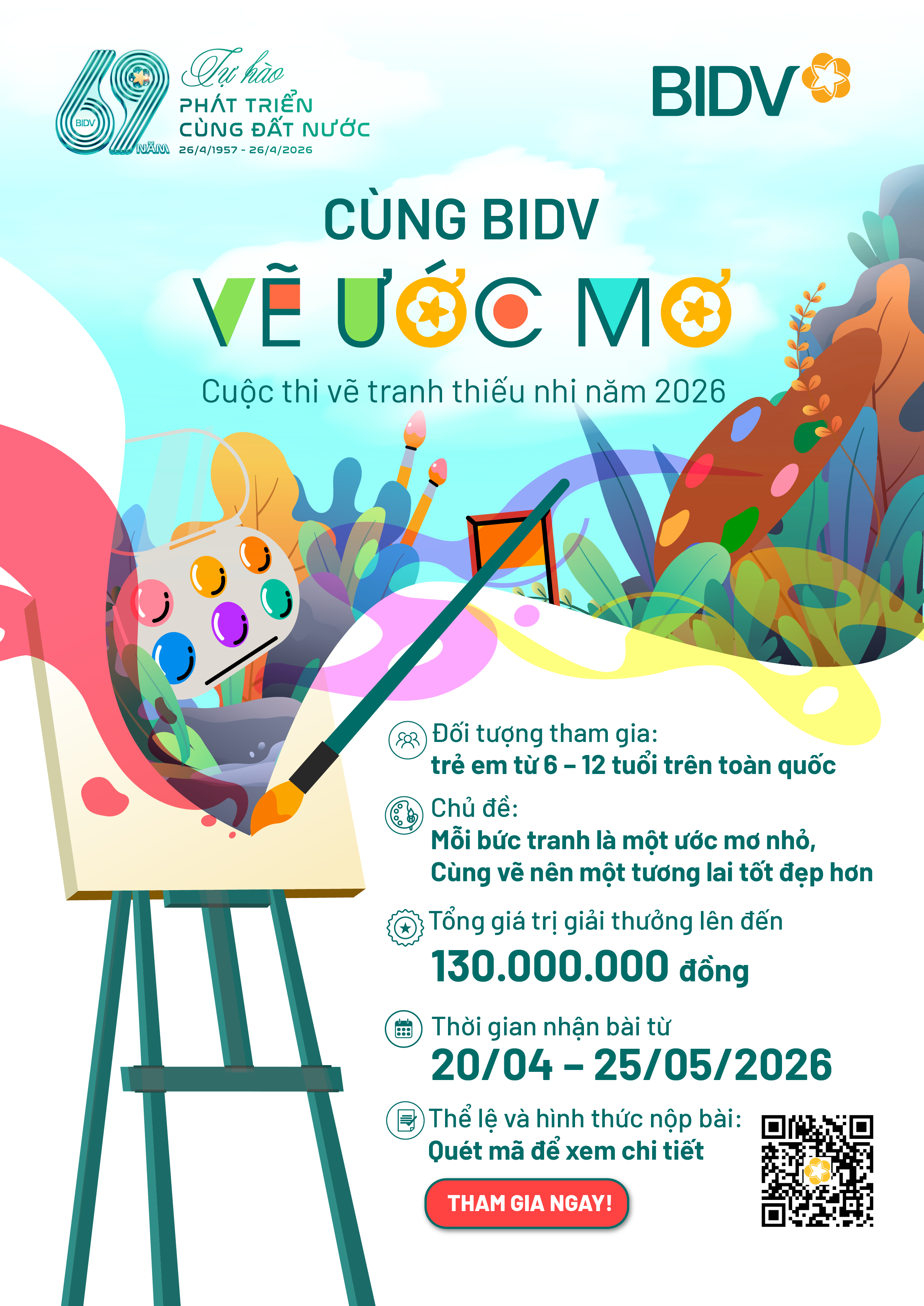 Cuộc thi vẽ tranh thiếu nhi “Cùng BIDV vẽ ước mơ”