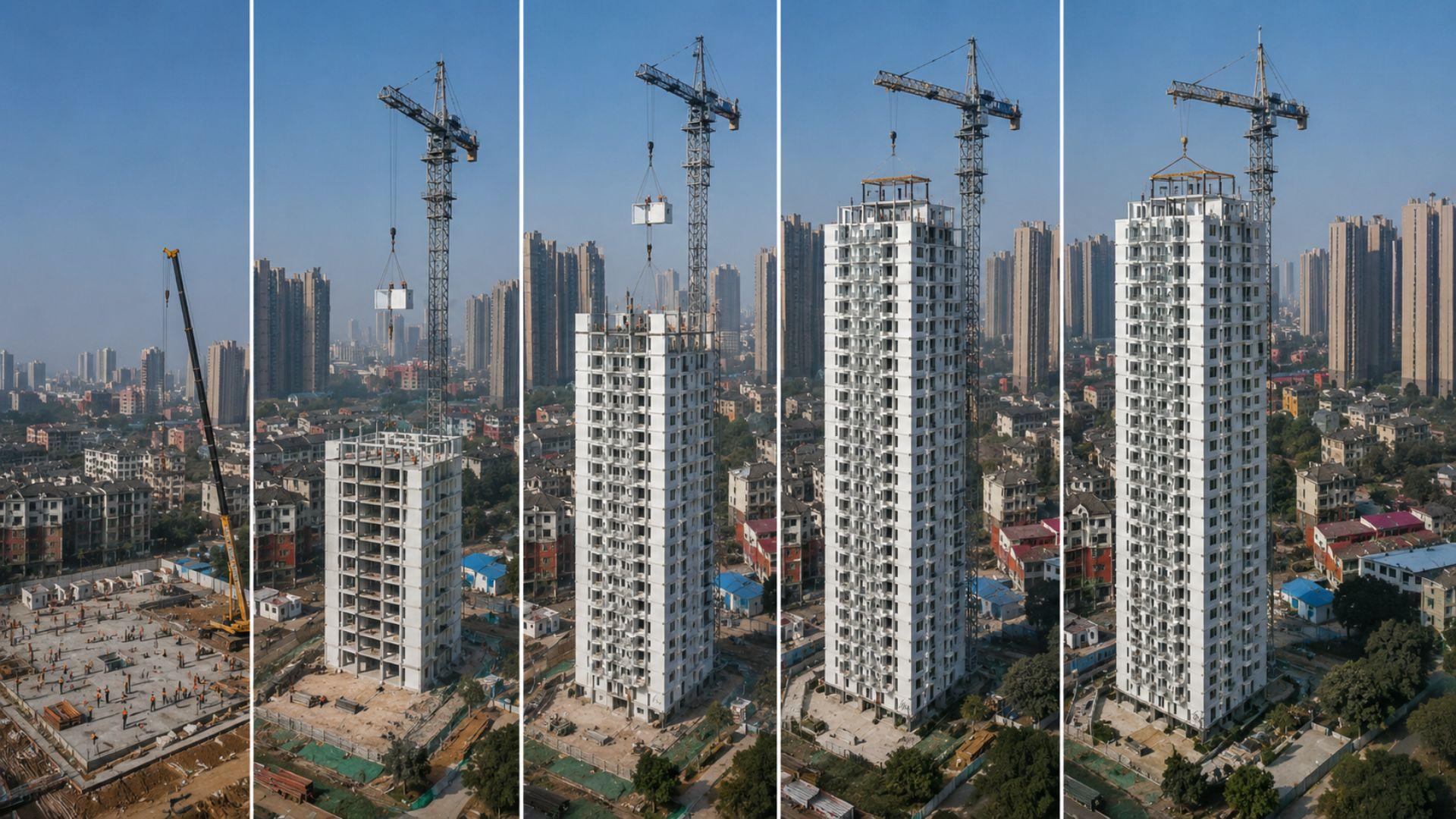 Huy động 100 công nhân xây dựng thành công toà nhà 26 tầng chỉ trong 5 ngày, tuổi thọ hơn 1.000 năm Huy động 100 công nhân xây dựng thành công toà nhà 26 tầng chỉ trong 5 ngày, tuổi thọ hơn 1.000 năm