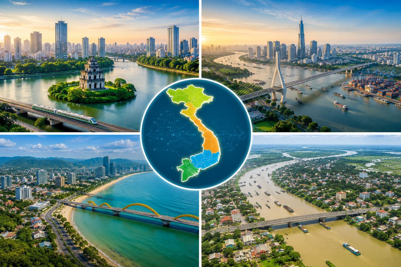 Việt Nam sẽ phát triển 4 vùng đô thị lớn theo mô hình đa trung tâm, đa cực Việt Nam sẽ phát triển 4 vùng đô thị lớn theo mô hình đa trung tâm, đa cực