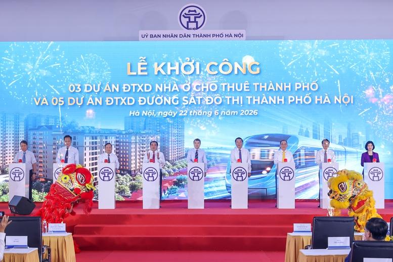 Thủ tướng Lê Minh Hưng dự lễ khởi công 5 tuyến đường sắt, 3 dự án nhà ở cho thuê tại Hà Nội Thủ tướng Lê Minh Hưng dự lễ khởi công 5 tuyến đường sắt, 3 dự án nhà ở cho thuê tại Hà Nội