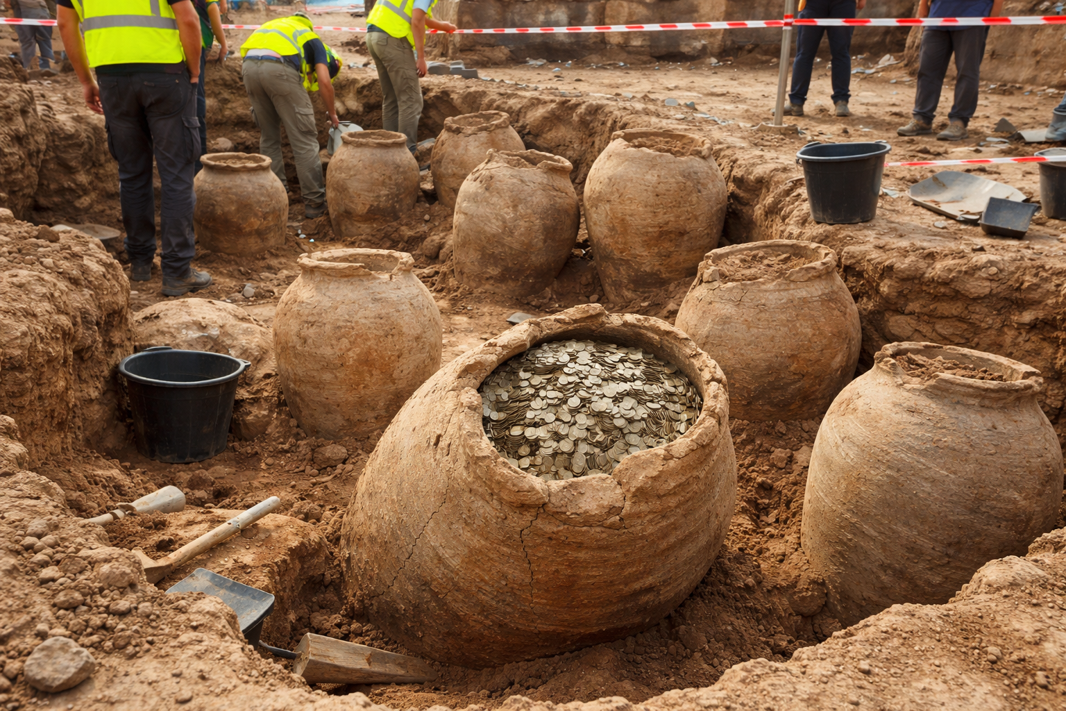 Phong tỏa khẩn cấp một công trường đang thi công, phát hiện 19 ‘vật thể lạ’ nặng 600kg, bên trong chứa ‘kho báu’ hàng nghìn năm tuổi