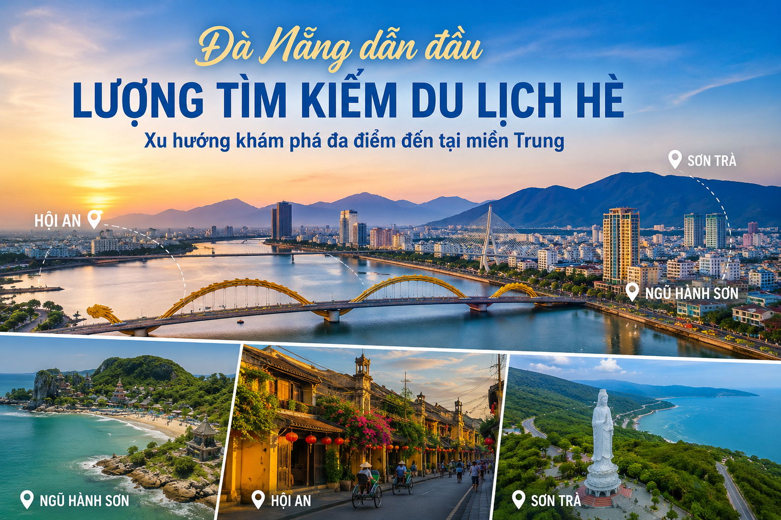 Đà Nẵng bứt phá dẫn đầu tìm kiếm du lịch Hè, mở ra xu hướng khám phá đa điểm đến miền Trung Đà Nẵng bứt phá dẫn đầu tìm kiếm du lịch Hè, mở ra xu hướng khám phá đa điểm đến miền Trung