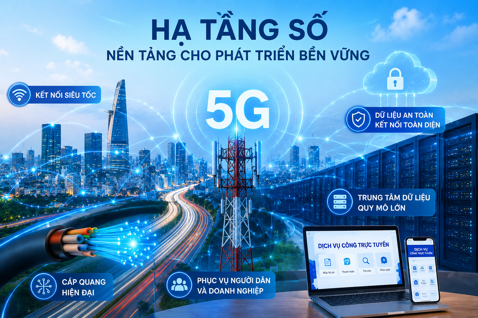 Hạ tầng số tạo nền tảng cho tăng trưởng kinh tế và chuyển đổi số quốc gia Hạ tầng số tạo nền tảng cho tăng trưởng kinh tế và chuyển đổi số quốc gia