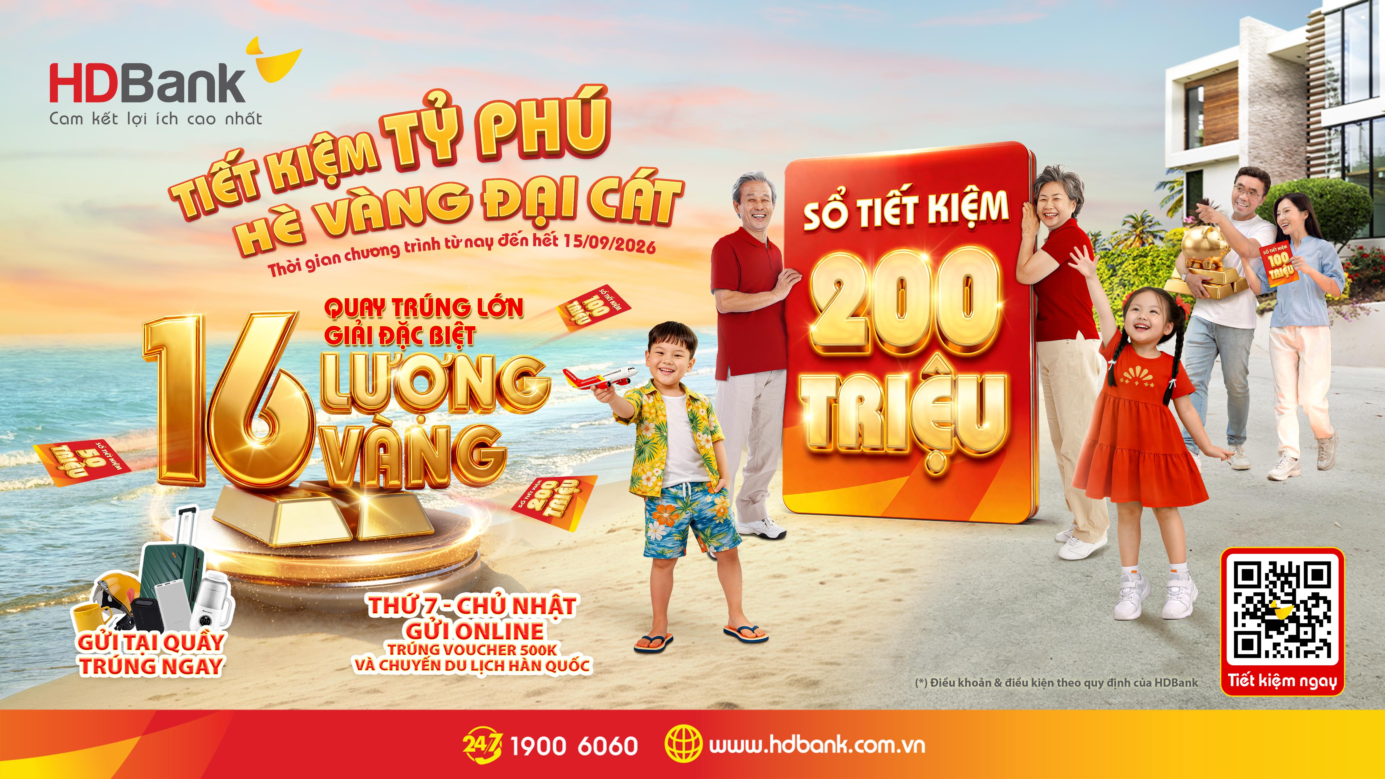 Gửi tiết kiệm từ 50 triệu đồng, cơ hội sở hữu 16 lượng vàng SJC tại kỳ quay đặc biệt