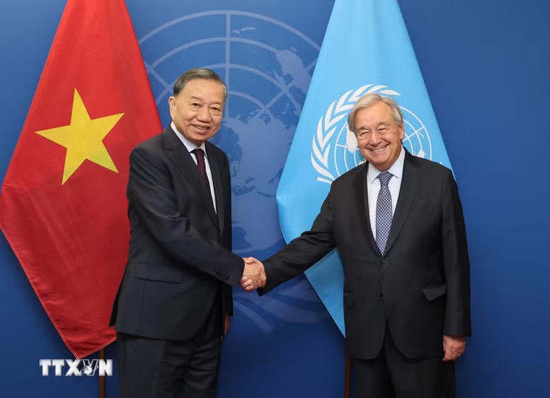 Tổng Bí thư, Chủ tịch nước Tô Lâm gặp Tổng Thư ký Liên Hợp Quốc António Guterres