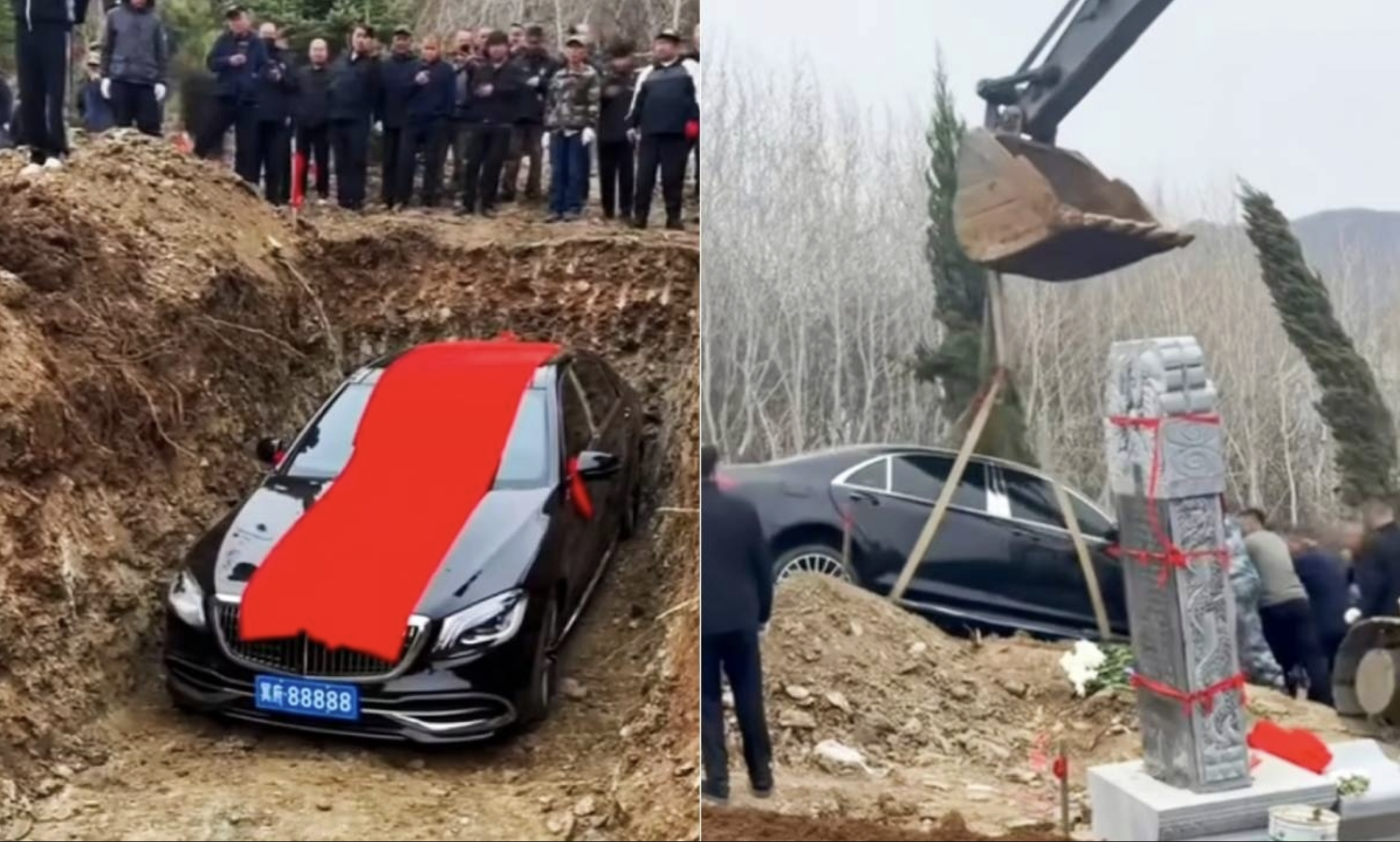 Cơ quan chức năng yêu cầu gia đình đào chiếc Mercedes biển 88888, trị giá 4 tỷ đồng lên khỏi mộ