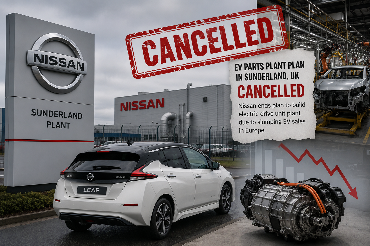 Nissan thu hẹp đầu tư sản xuất xe điện tại châu Âu, dừng dự án linh kiện ở Anh