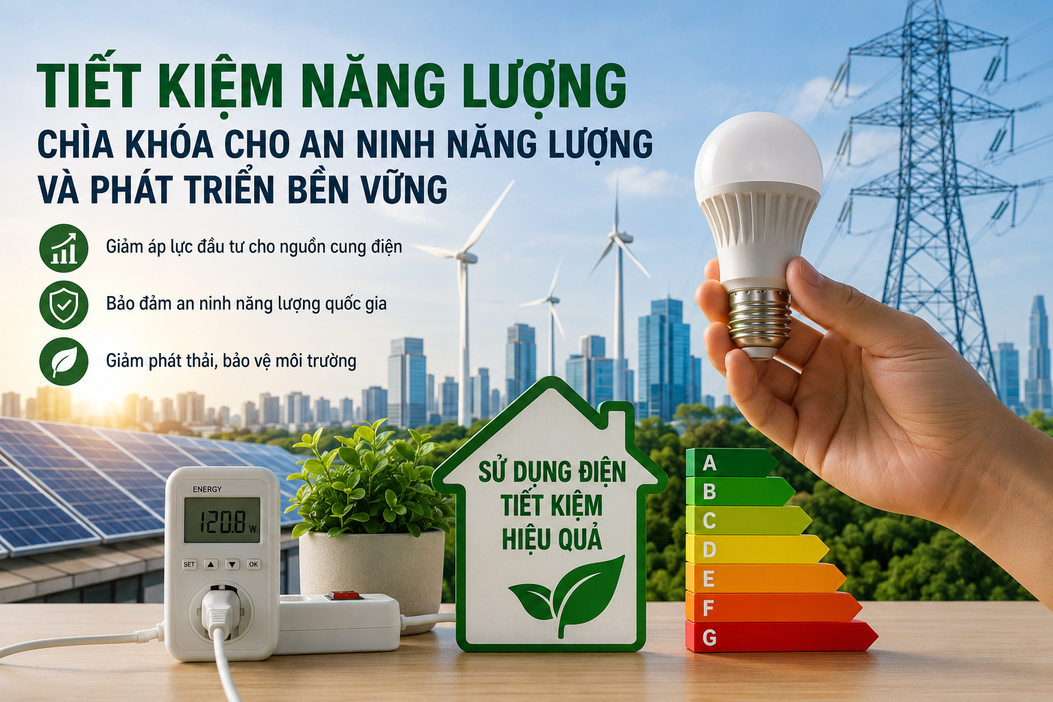 Tiết kiệm năng lượng - chìa khóa giảm áp lực cung ứng điện và bảo đảm an ninh năng lượng