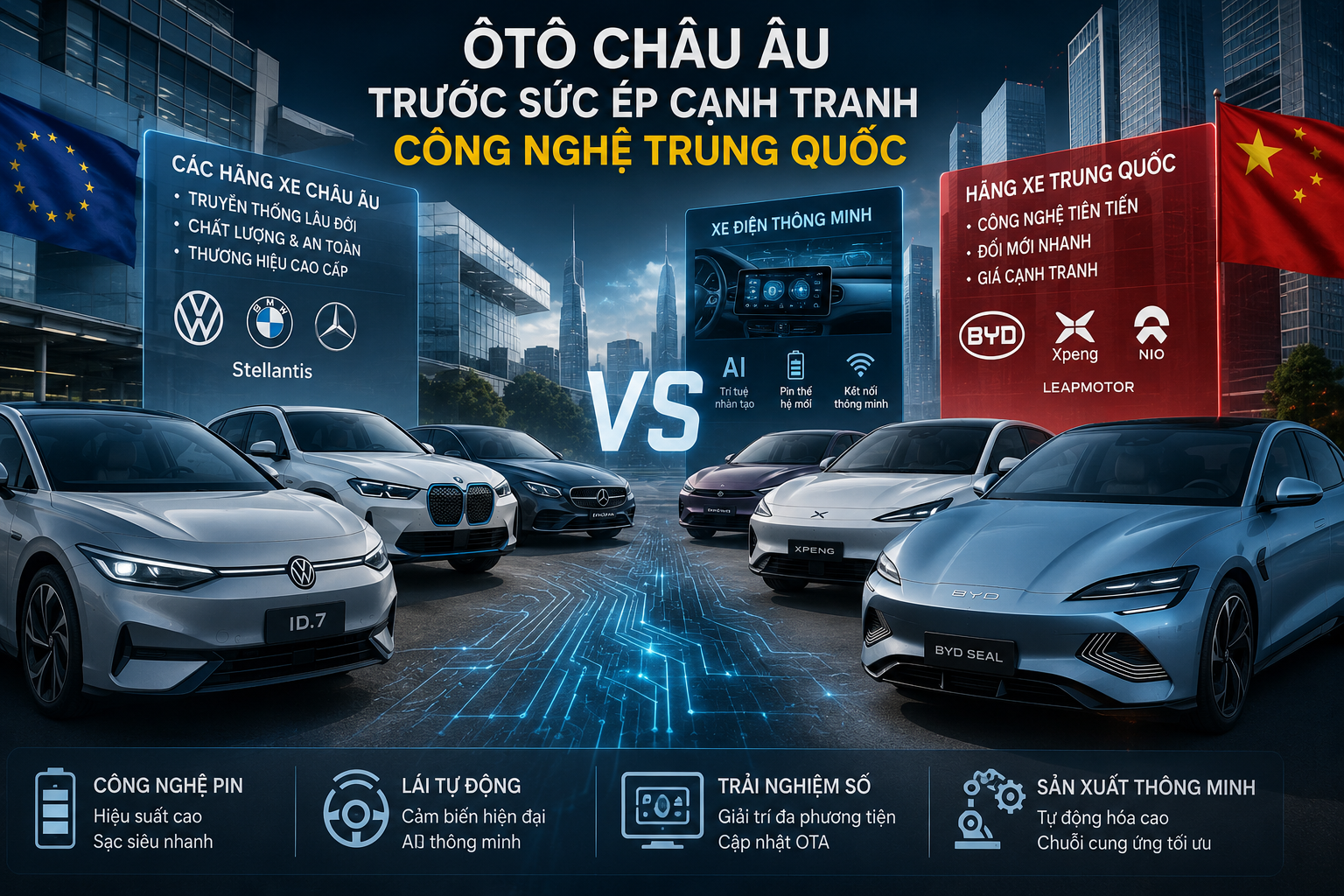 Ôtô châu Âu tăng tốc hợp tác công nghệ trước làn sóng xe điện Trung Quốc