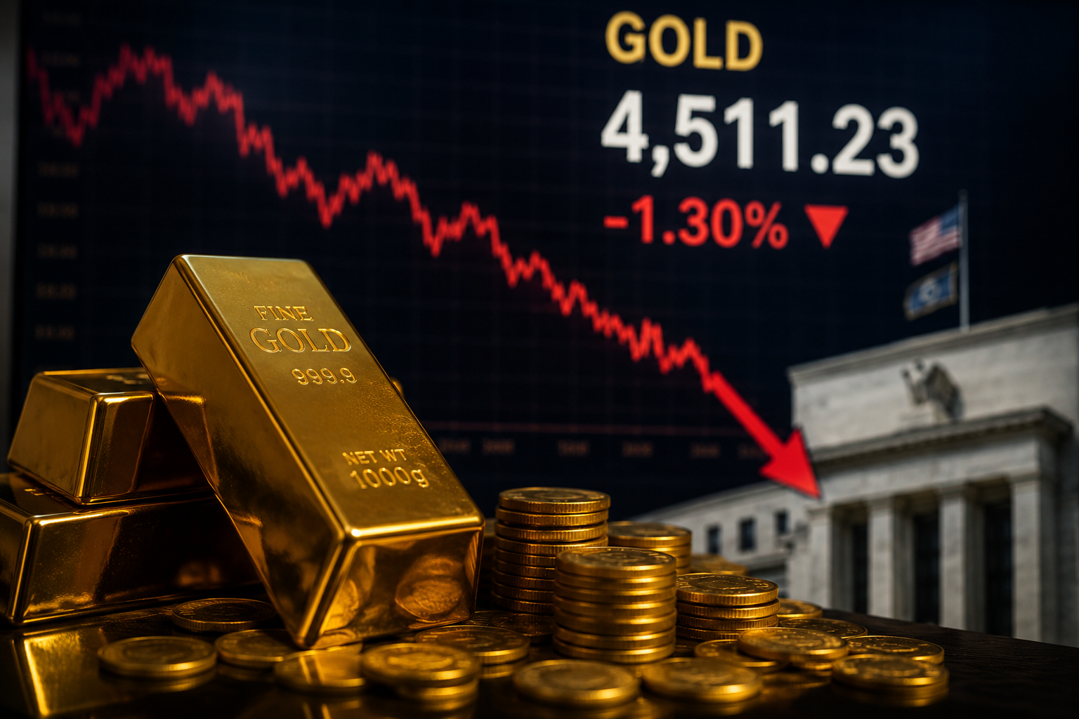 Giá vàng lao dốc khi thị trường đặt cược Fed tiếp tục nâng lãi suất Giá vàng lao dốc khi thị trường đặt cược Fed tiếp tục nâng lãi suất