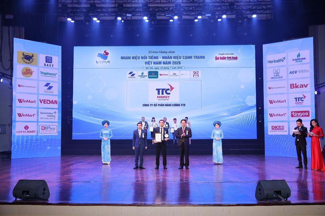 TTC Energy được vinh danh Top 50 Nhãn hiệu Nổi tiếng Việt Nam 2026 - khẳng định vị thế thương hiệu năng lượng sạch TTC Energy được vinh danh Top 50 Nhãn hiệu Nổi tiếng Việt Nam 2026 - khẳng định vị thế thương hiệu năng lượng sạch