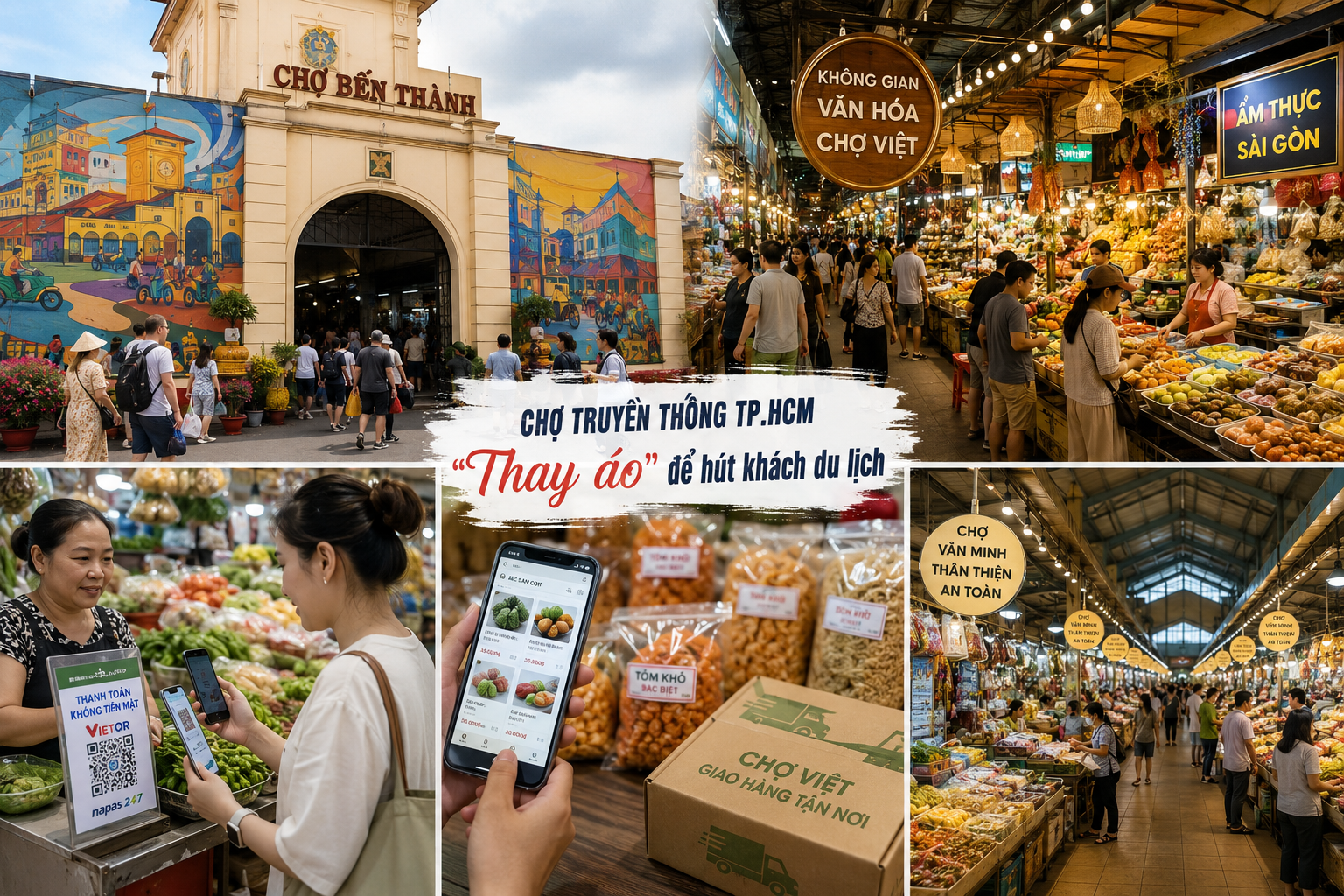 Chợ truyền thống TP.HCM “thay áo” hút khách du lịch, nỗ lực giữ chân người mua giữa làn sóng bán lẻ hiện đại Chợ truyền thống TP.HCM “thay áo” hút khách du lịch, nỗ lực giữ chân người mua giữa làn sóng bán lẻ hiện đại