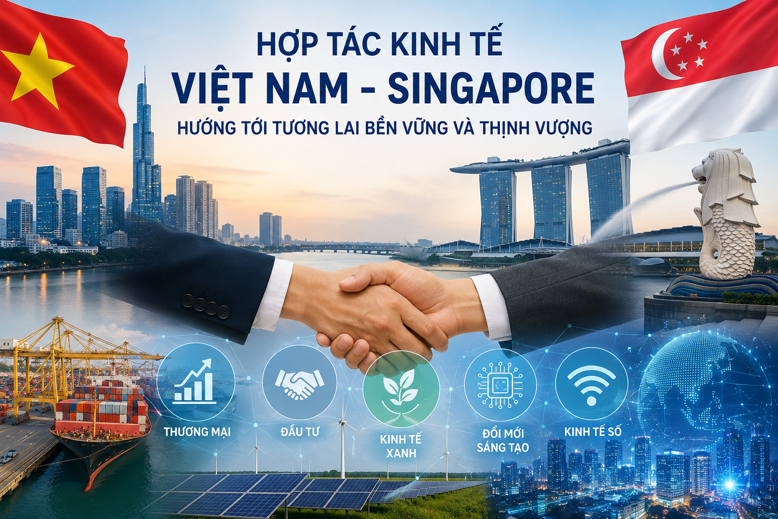 Singapore - Việt Nam mở rộng hợp tác kinh tế sang các lĩnh vực công nghệ và phát triển xanh