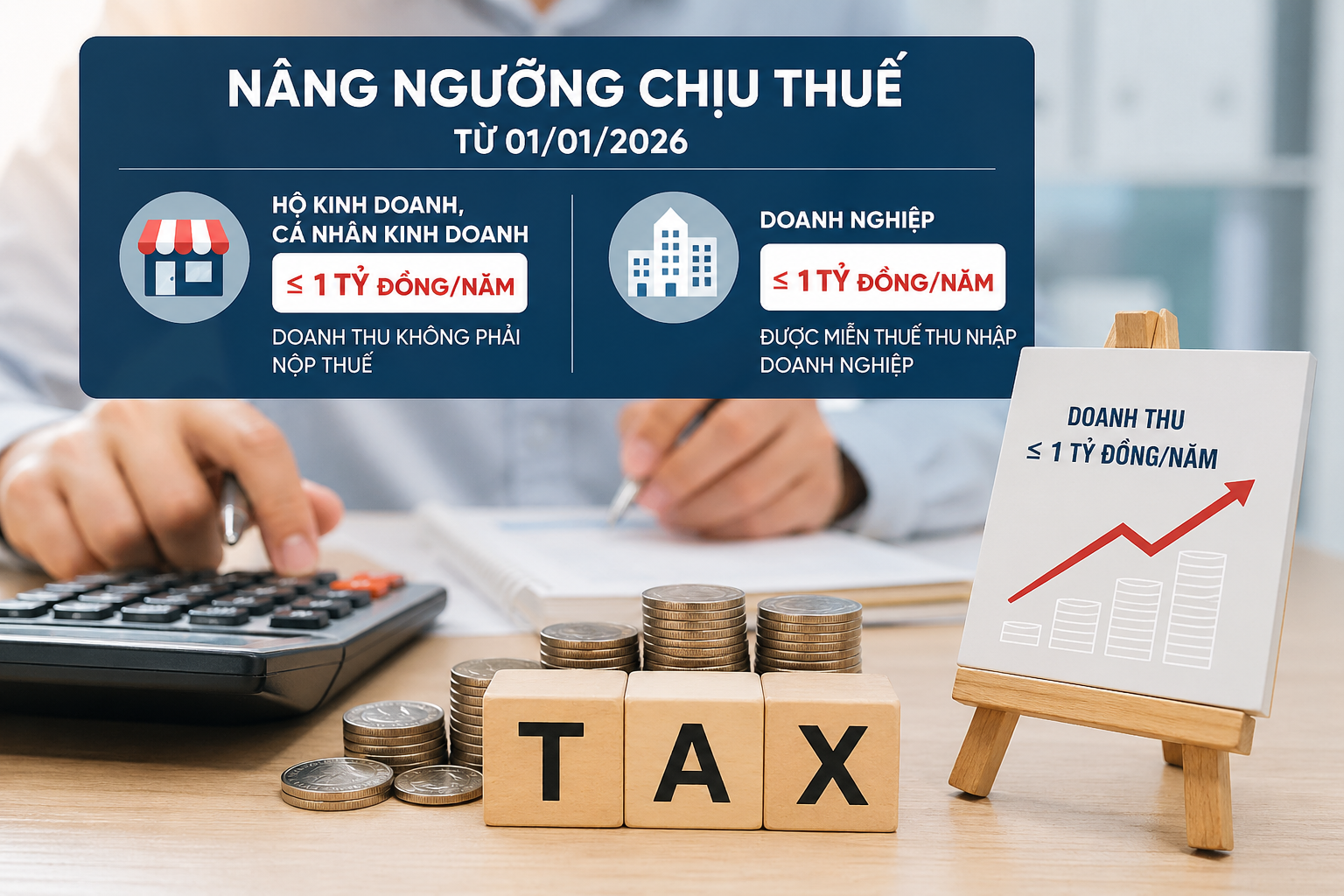 Chính phủ nâng ngưỡng doanh thu chịu thuế lên 1 tỷ đồng/năm, mở rộng miễn giảm cho hộ và doanh nghiệp nhỏ