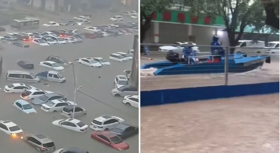 Mưa lớn bất thường gây lụt nặng ở miền Nam Trung Quốc, hàng dài ô tô ngập trong biển nước