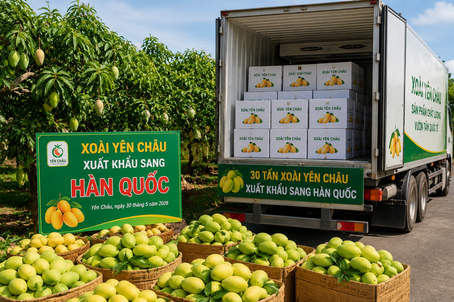 30 tấn xoài Yên Châu xuất khẩu sang Hàn Quốc mở rộng thị trường nông sản Việt