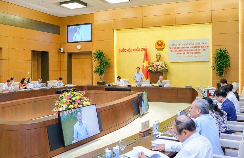 Toàn cảnh Đoàn giám sát chuyên đề của Quốc hội làm việc với Kiểm toán Nhà nước