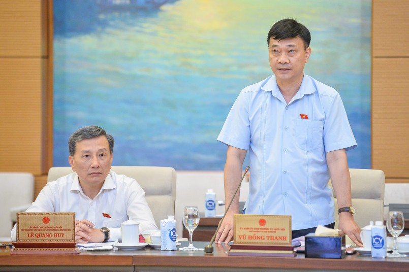 Chủ nhiệm Ủy ban Kinh tế Vũ Hồng Thanh phát biểu tại phiên họp