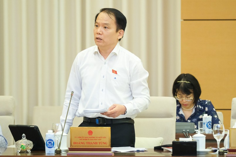 Chủ nhiệm Ủy ban Pháp luật Hoàng Thanh Tùng phát biểu tại phiên họp