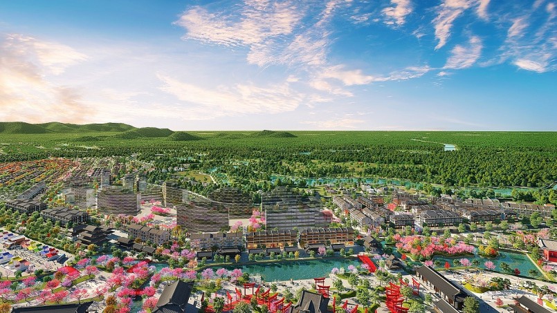 Phân khu Koto sở hữu vị trí đắc địa trong quần thể Sun Beauty Onsen. Ảnh phối cảnh minh họa