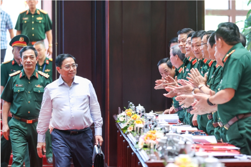 Thủ tướng Phạm Minh Chính dự Hội nghị Quân chính toàn quân - Ảnh: VGP