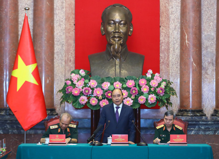 Chủ tịch nước Nguyễn Xuân Phúc phát biểu. Chủ tịch nước Nguyễn Xuân Phúc phát biểu.